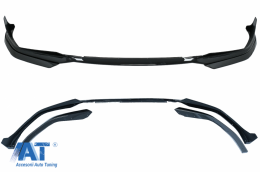 Pachet Exterior Extensii compatibil cu BMW Seria 3 G20 Sedan G21 Touring (2018-up) cu Difuzor de aer si Ornamente evacuare M340i Design Negru Lucios-image-6085377