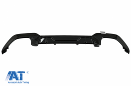 Pachet Exterior Extensii compatibil cu BMW Seria 3 G20 Sedan G21 Touring (2018-up) cu Difuzor de aer si Ornamente evacuare M340i Design Negru Lucios-image-6085388