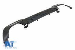 Pachet Exterior Extensii compatibil cu BMW Seria 3 G20 Sedan G21 Touring (2018-up) cu Difuzor de aer si Ornamente evacuare M340i Design Negru Lucios-image-6085392