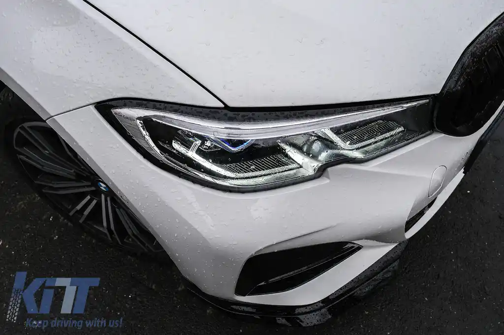 Pachet Exterior Extensii compatibil cu BMW Seria 3 G20 Sedan G21 Touring (2018-2022) M340i Competition Design Negru Lucios-image-6092820