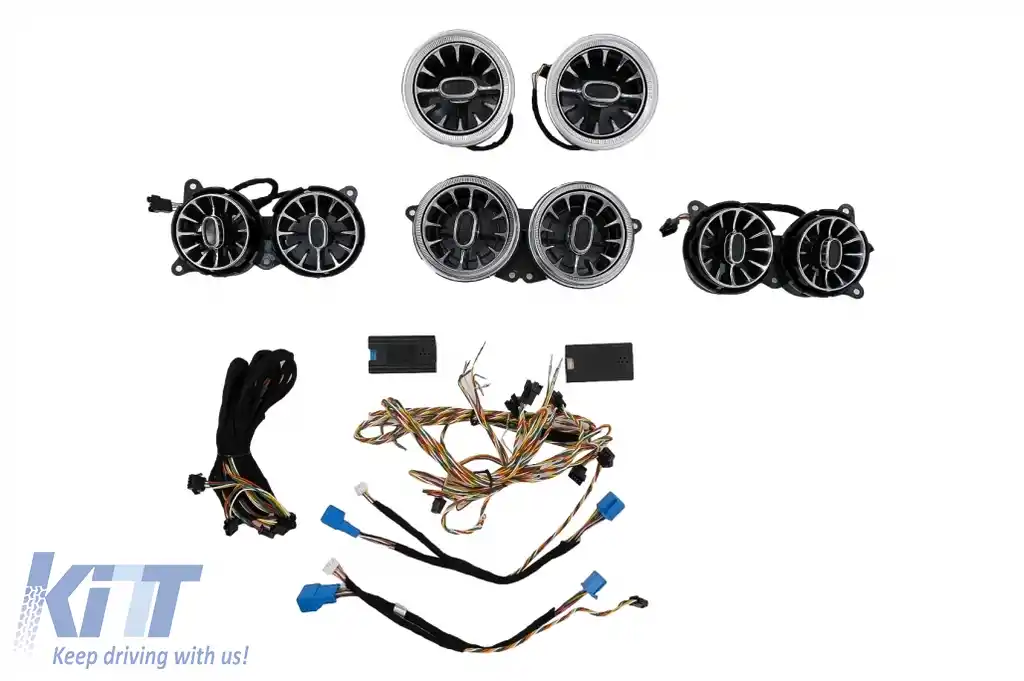 Pachet Grile de aerisire Ornament Difuzor Tweeter LED rotativ 64 culori compatibil cu Mercedes S-Class W222 (2013-2020)-image-6105200