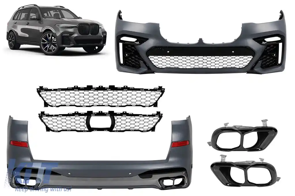 Pachet M tech potrivit pentru BMW X7 G07 2019-2022 cu capace negre