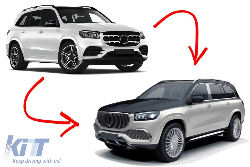 Pachet Maybach potrivit pentru Mercedes GLS X167 2020-2023 cu trepte-image-6148995