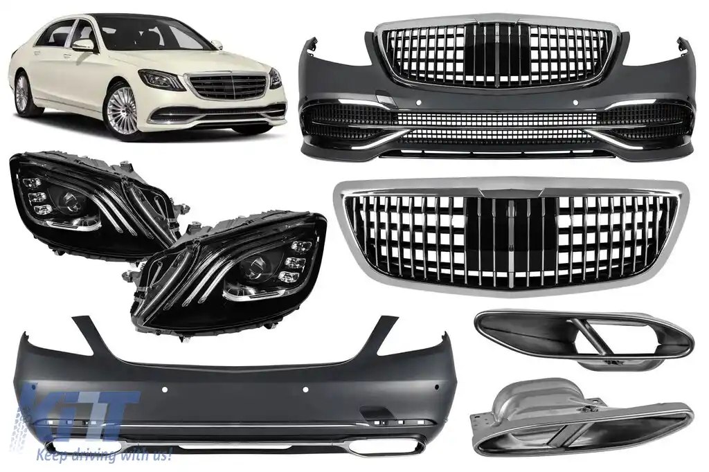 image-18-Pachet Maybach potrivit pentru Mercedes S-Class W222 2013-2020 cu faruri LED