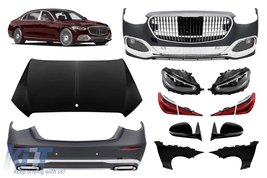 image-9-Pachet Maybach potrivit pentru Mercedes S-Class W221 2005-2013 conversie la W223 după 2020