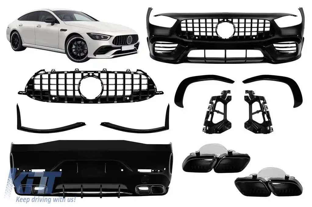 Pachetul de design tip GT63 cu grilă tip GT cu lac negru, potrivit pentru Mercedes A Design GT X290 Coupe cu 4 uși după 2019