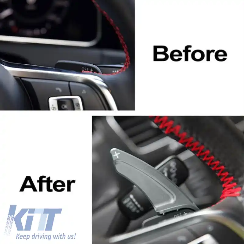Paddle Shift din aluminiu potrivit pentru VW Golf VII (7) 13-17 / VW Tiguan 17+ Argintiu 2 Piese-image-6309100