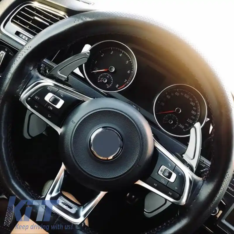 Paddle Shift din aluminiu potrivit pentru VW Golf VII (7) 13-17 / VW Tiguan 17+ Argintiu 2 Piese-image-6309101