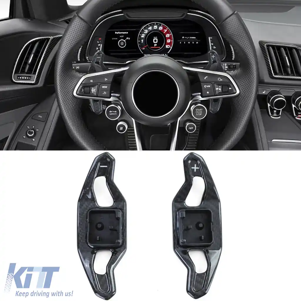 Paddle-uri de schimb din carbon real, potrivite pentru Audi A6 S6 RS6 C8 F2 A7 S7 RS7 C7 4G