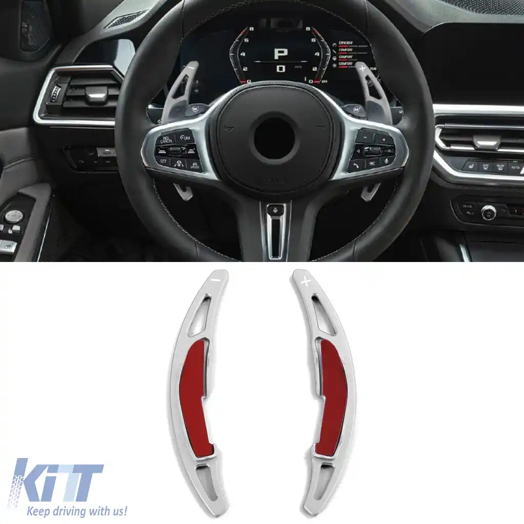 Paddle-uri de schimbare din aluminiu argintiu, potrivite pentru BMW X5M F85 X6M F86 14-19