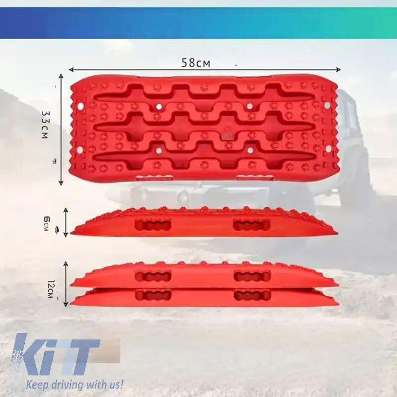 Padele Antiderapante potrivite pentru Plastic Roșu 58x33cm 2 Bucăți-image-6321572