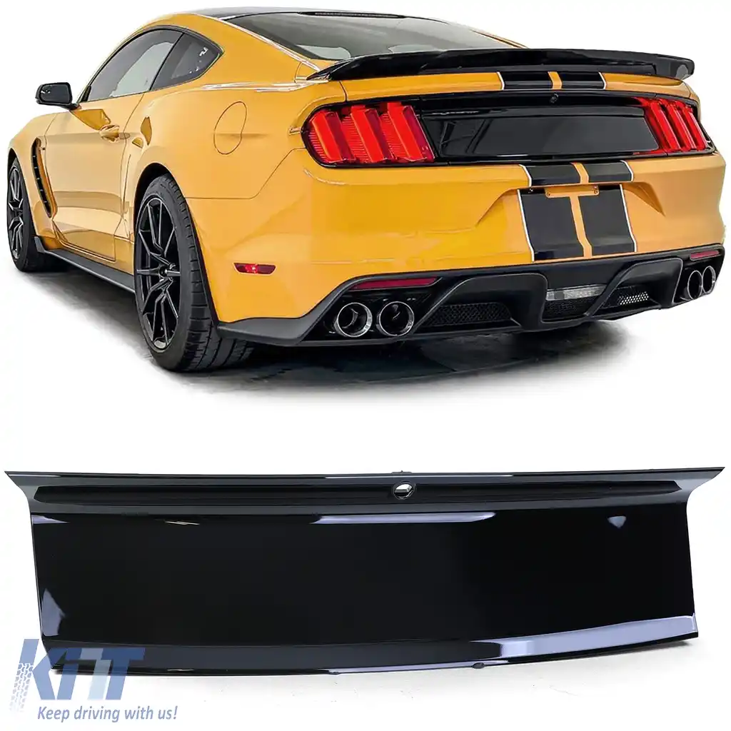 Panou capac portbagaj GT look lucios negru, potrivit pentru Ford Mustang 6 Coupe Convertible 14-17