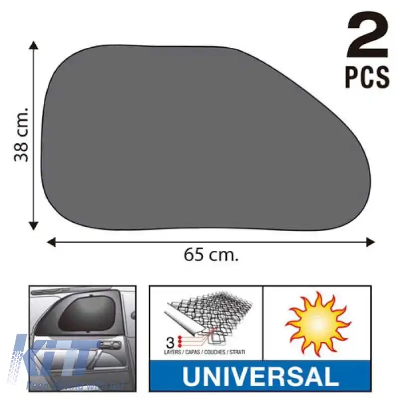 Parasolar Interior Geamuri Laterale Auto Super UV 65 x 38 cm Feral 2 Bucăți-image-6293932