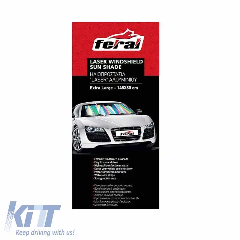 Parasolar Interior Parbriz Față Laser UV Reflectorizant Pliabil Feral 145 x 80 cm 1 Bucată-image-6297098