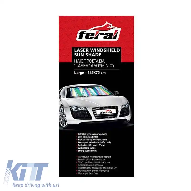 Parasolar Interior Parbriz Față Laser UV Reflectorizant Pliabil Mare Feral 145 x 70 cm-image-6297109