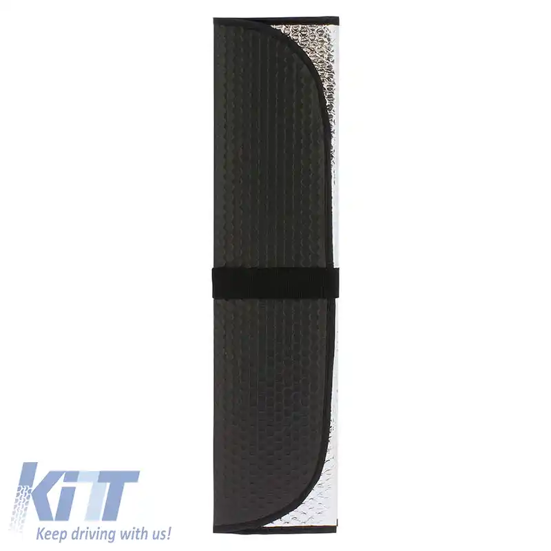 Parasolar Interior Parbriz Față Reflector UV Pliante ''Negru'' Feral Negru Mat Mediu 145 x 60 cm 1 Bucată-image-6304979