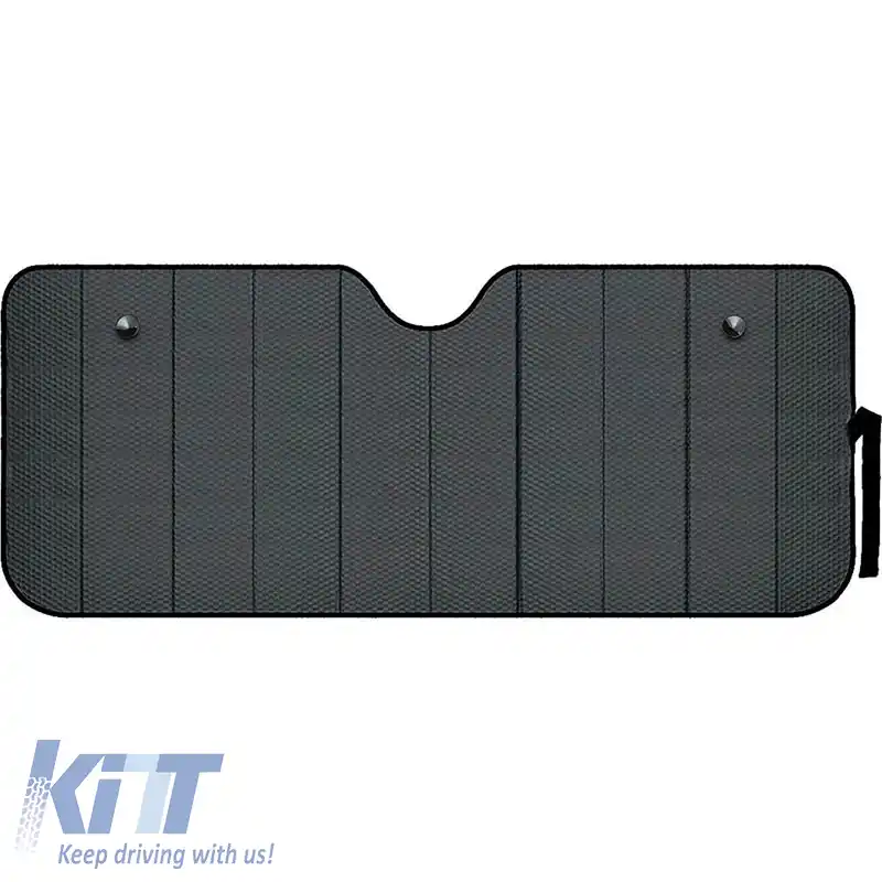 Parasolar Interior Parbriz Față Reflector UV Pliante ''Negru'' Feral Negru Mat XX-Large 175 x 90 cm 1 Bucată-image-6304994