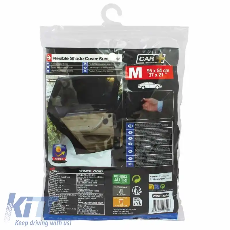 Parasolar Interior pentru Geamurile Laterale ale Mașinii Flexibil Mediu 94 x 56 cm WINDRTM-image-6293929