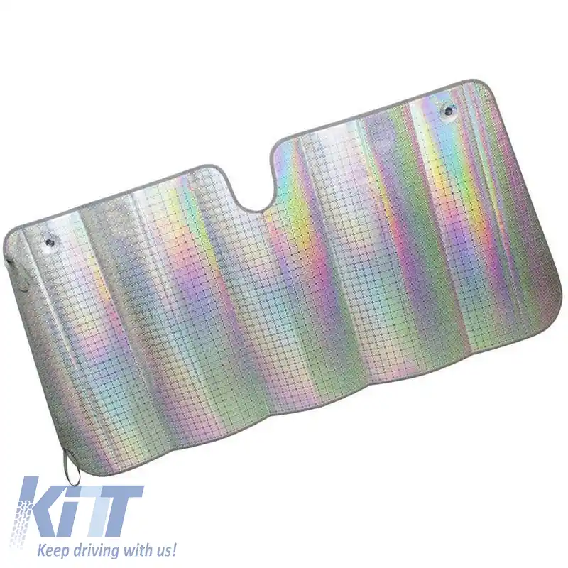 Parasolar interior pentru parbriz frontal, laser UV reflectorizant, pliabil, mediu, Feral 145x60cm-image-6297081