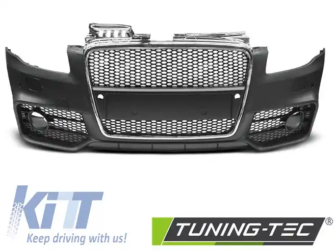 PARAURTI FRONTAL SPORT CHROME NEGRU PDC potrivit pentru AUDI A4 04-08-image-6267345