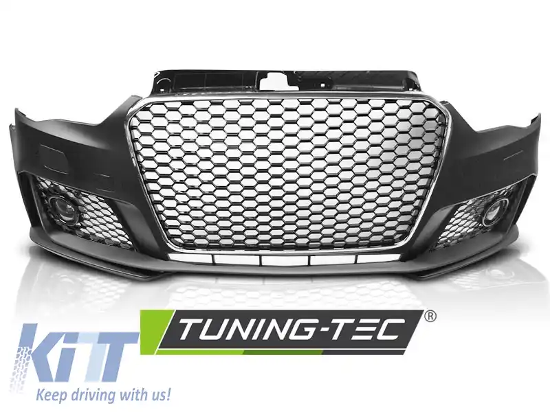 PARAURTI FRONTAL SPORT CHROME NEGRU potrivit pentru AUDI A3 12-16-image-6268214