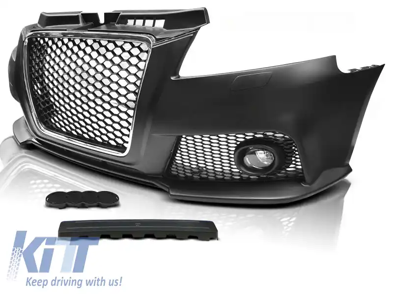 PARAURTI FRONTAL SPORT CHROME NEGRU potrivit pentru AUDI A3 08-12