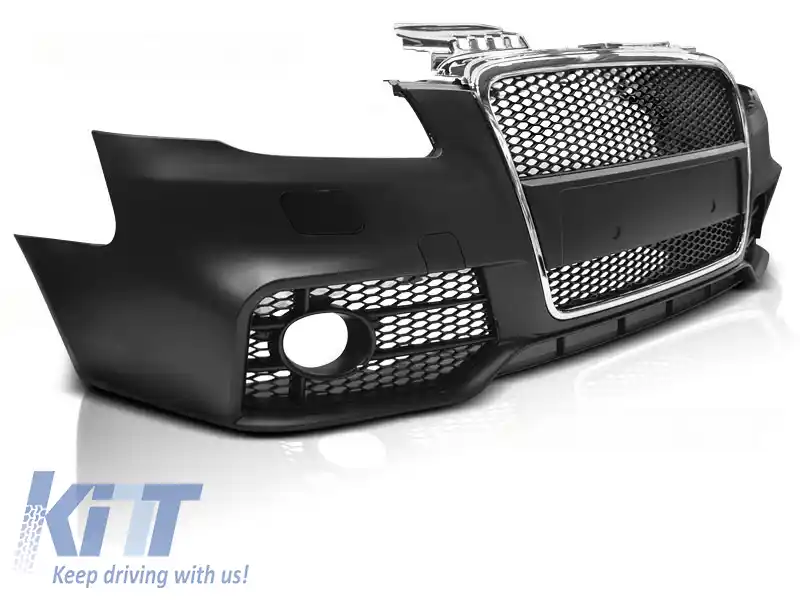 PARAURTI FRONTAL SPORT CHROME NEGRU potrivit pentru AUDI A4 04-08