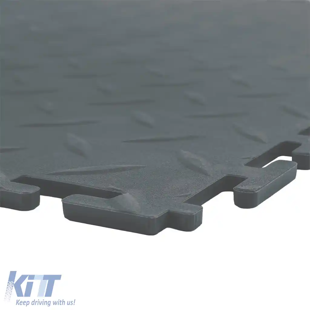 Pardoseală de showroom RAMROXX Performance PVC, cu suprafață nervurată, gri, 50x50cm-image-6276984