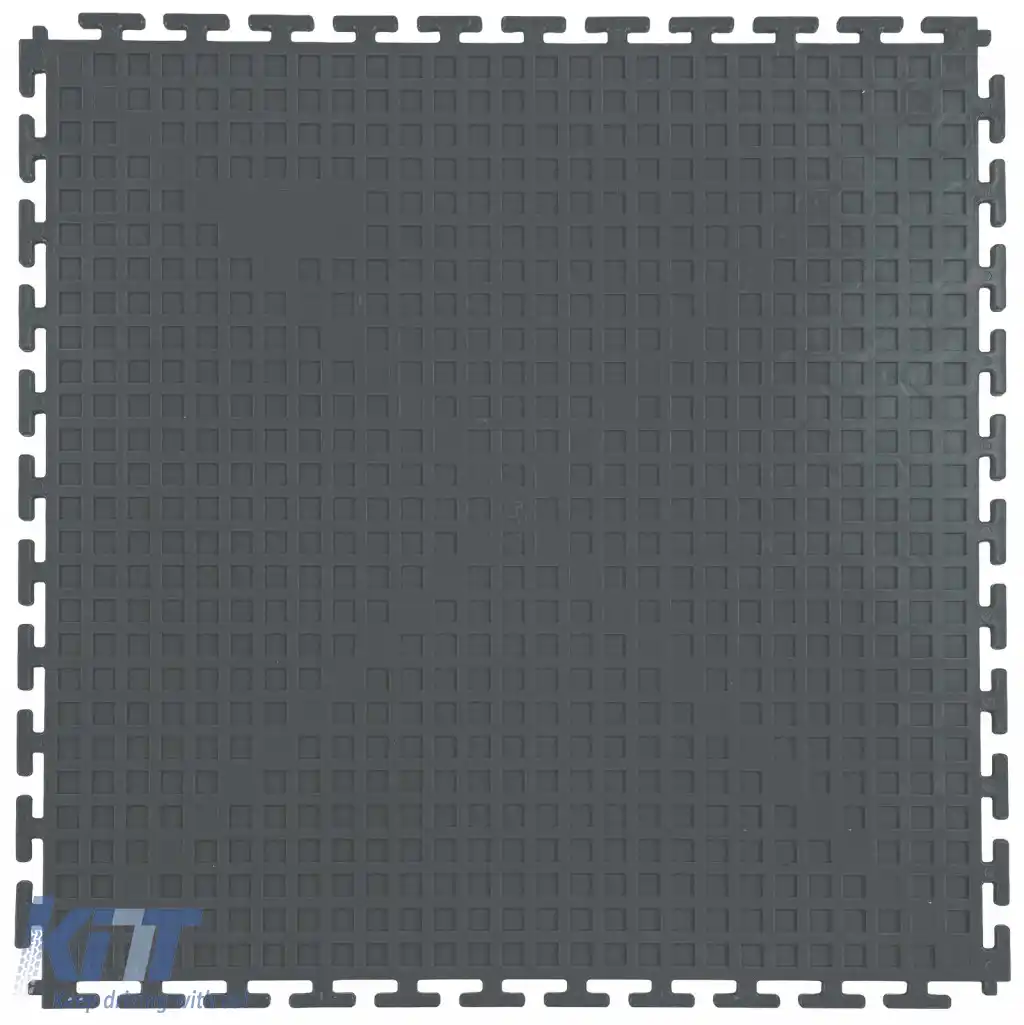 Pardoseală de showroom RAMROXX Performance PVC, cu suprafață nervurată, gri, 50x50cm-image-6276986