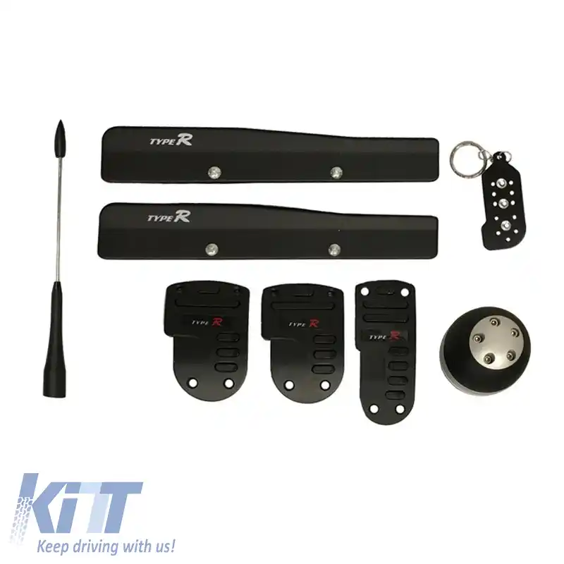 Pedale din aluminiu tip universal Type-R set 8 bucăți, culoare neagră-image-6297376