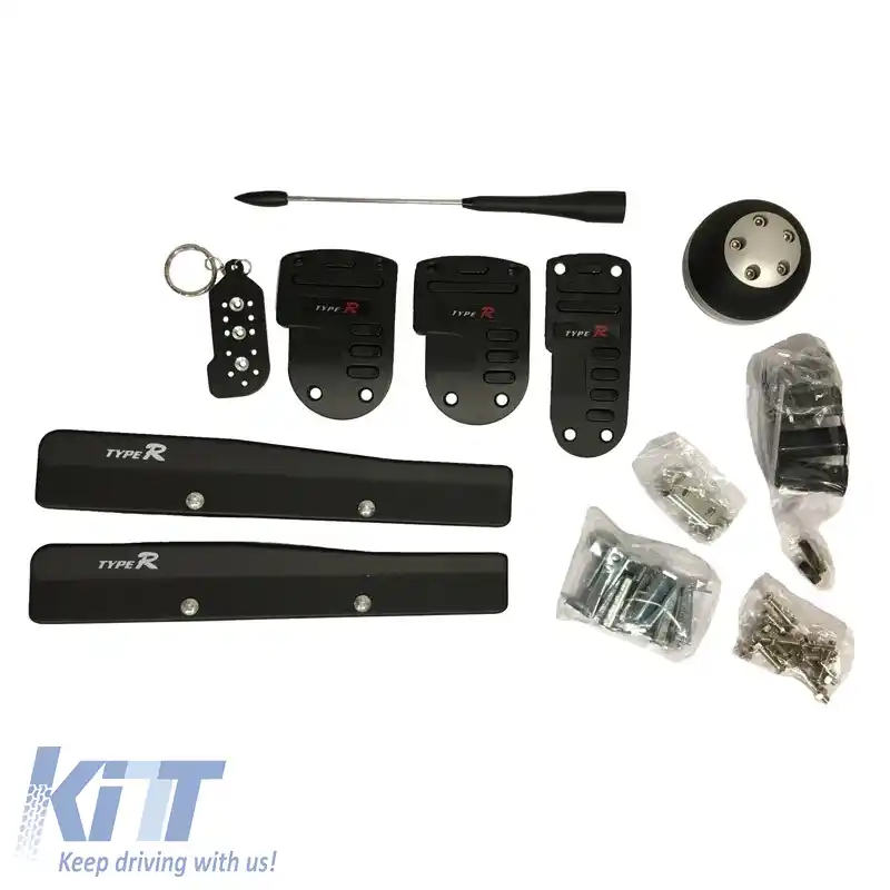 Pedale din aluminiu tip universal Type-R set 8 bucăți, culoare neagră-image-6297377