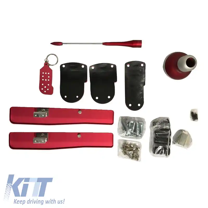 Pedale din aluminiu tip universal Type-R set 8 bucăți culoare roșie-image-6297389