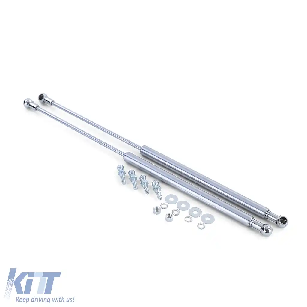 Pereche de amortizoare cromate pentru ridicarea capotei, potrivite pentru VW Golf 2 83-92-image-6193069
