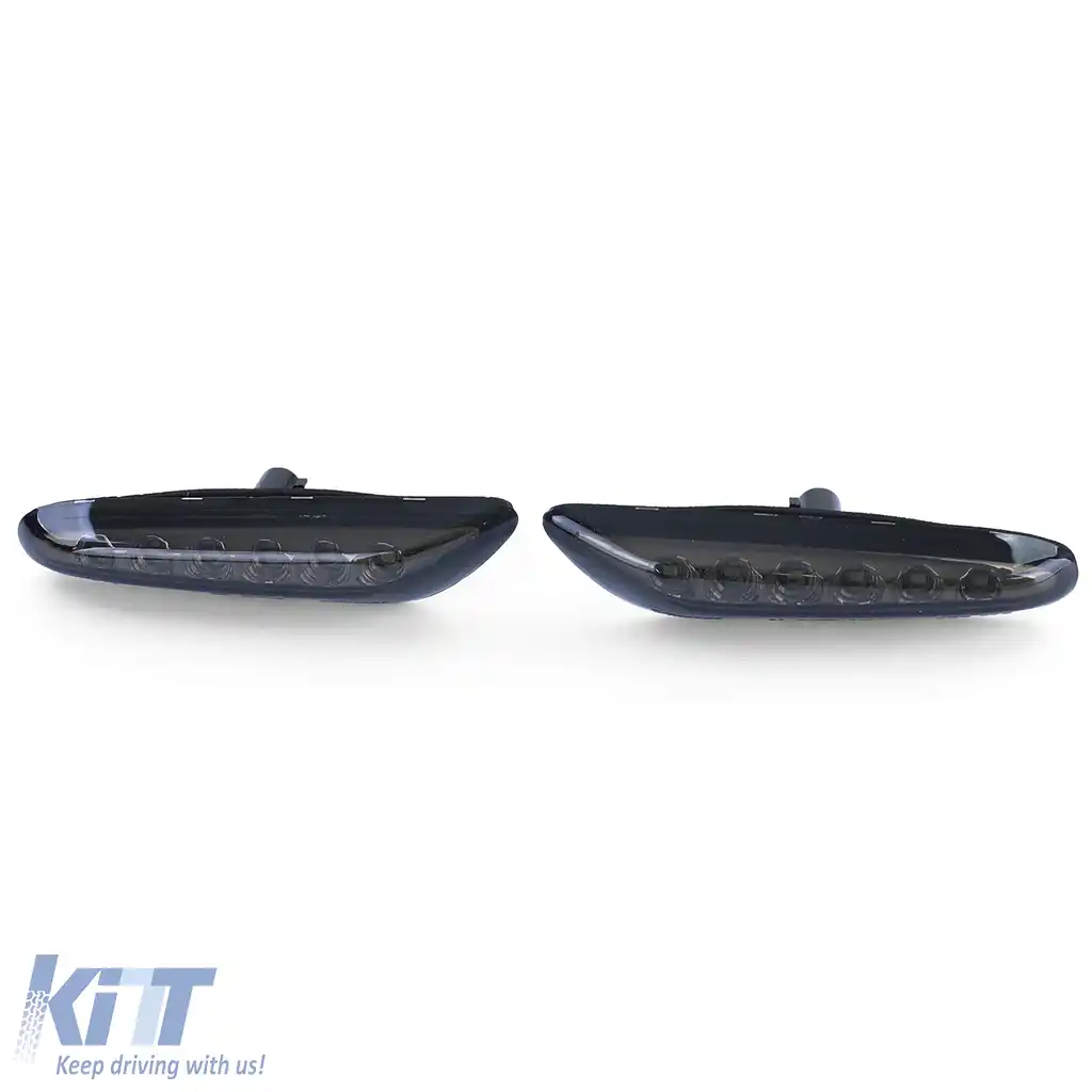 Pereche de indicatoare laterale LED fumuriu negru, potrivite pentru BMW Seria 5 E60 E61 X1 E84 X3 E83-image-6204409