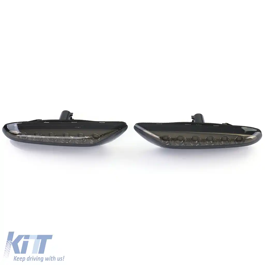 Pereche de indicatoare laterale LED fumuriu negru, potrivite pentru BMW Seria 5 E60 E61 X1 E84 X3 E83-image-6204412