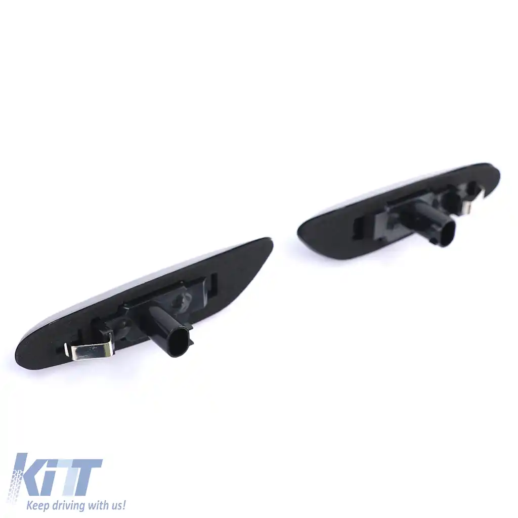 Pereche de indicatoare laterale LED fumuriu negru, potrivite pentru BMW Seria 5 E60 E61 X1 E84 X3 E83-image-6204414