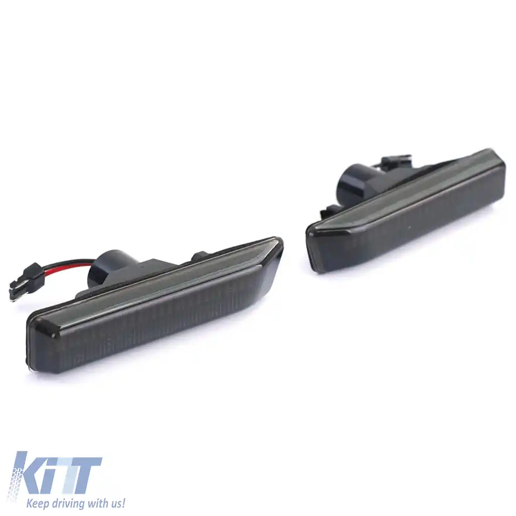 Pereche de indicatoare laterale LED fumuriu negru, potrivite pentru BMW Seria 3 E36 96-00 X5 E53 00-07-image-6328579