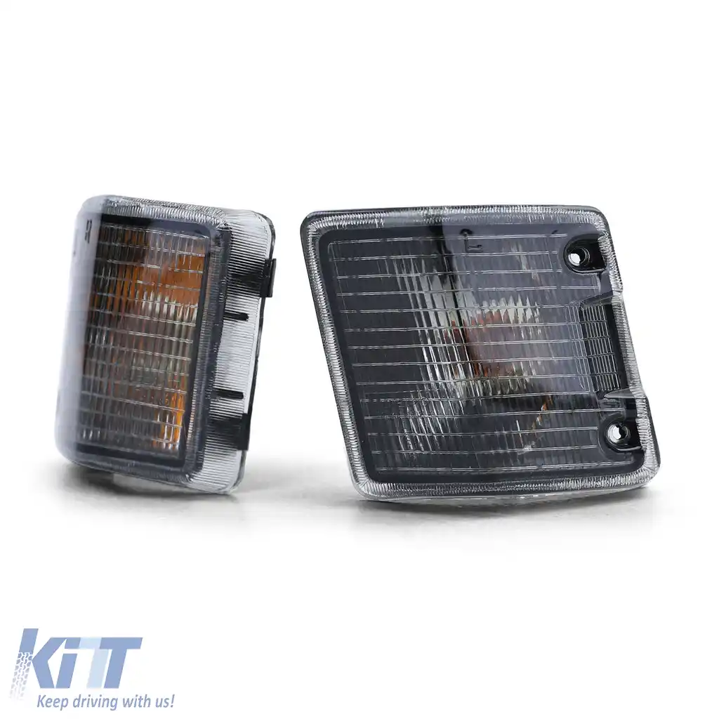 Pereche de lumini de semnalizare negre fumurii stânga dreapta, potrivită pentru VW T3 Bus Van Transporter 79-92-image-6190743