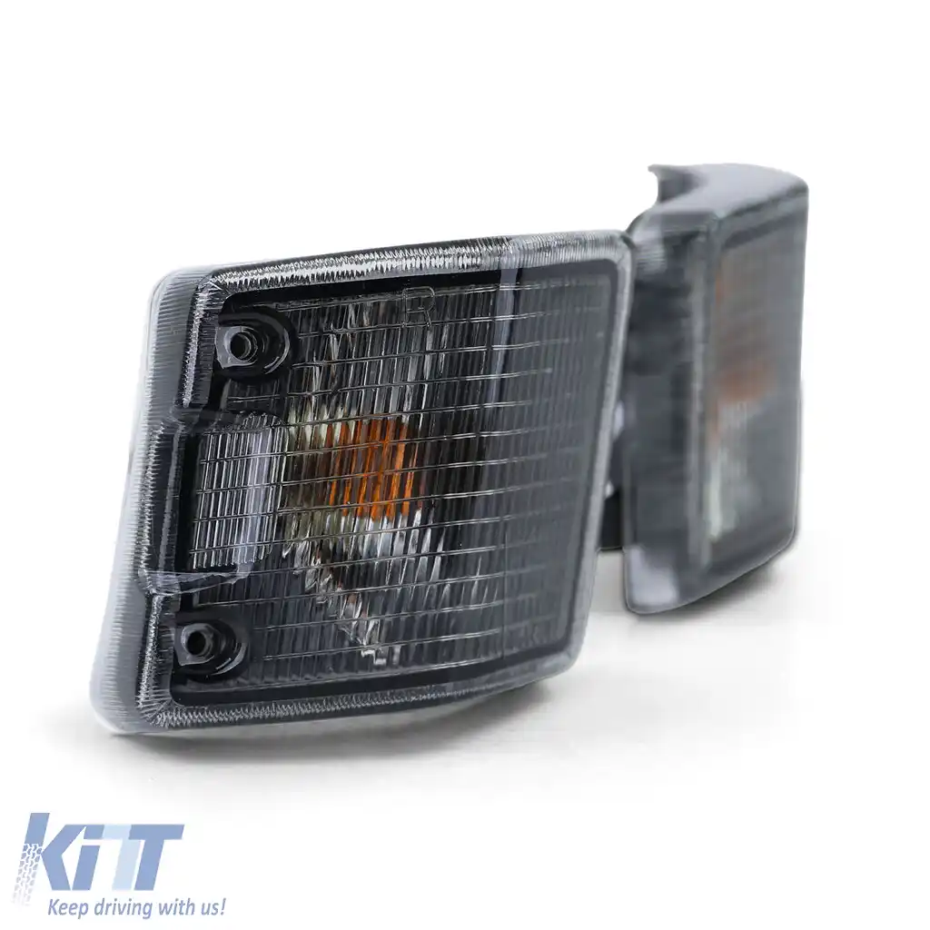 Pereche de lumini de semnalizare negre fumurii stânga dreapta, potrivită pentru VW T3 Bus Van Transporter 79-92-image-6190744