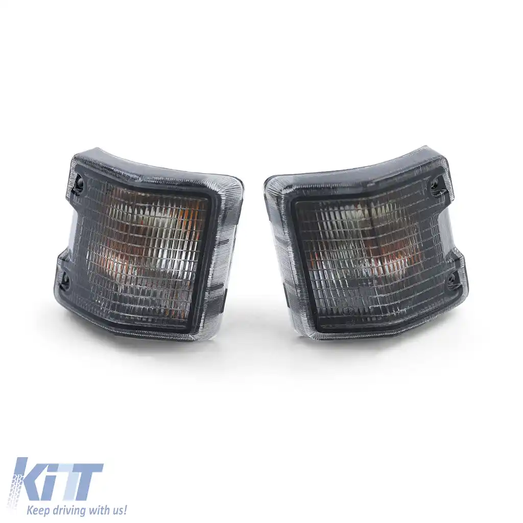 Pereche de lumini de semnalizare negre fumurii stânga dreapta, potrivită pentru VW T3 Bus Van Transporter 79-92-image-6190745