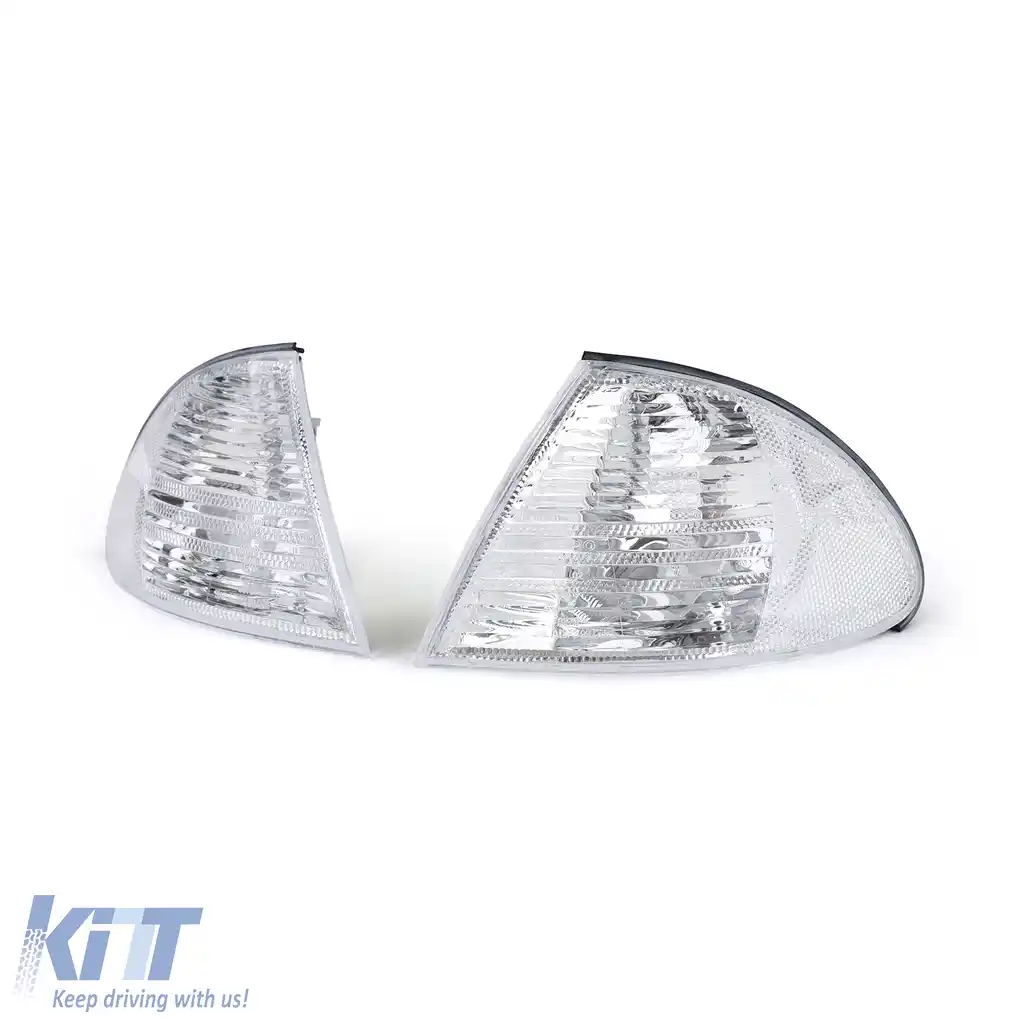 Pereche de semnalizatoare albe dreapta stânga, potrivită pentru BMW Seria 3 E46 Sedan Touring 98-01-image-6190857