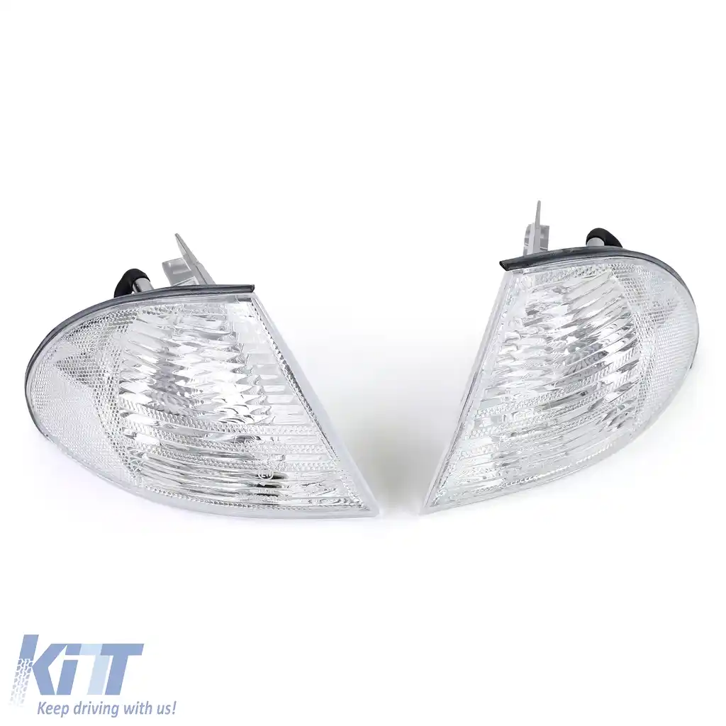Pereche de semnalizatoare albe dreapta stânga, potrivită pentru BMW Seria 3 E46 Sedan Touring 98-01-image-6190859