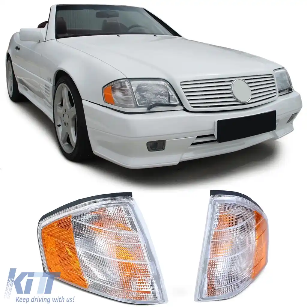 Pereche de semnalizatoare albe potrivite pentru Mercedes SL R129 89-01