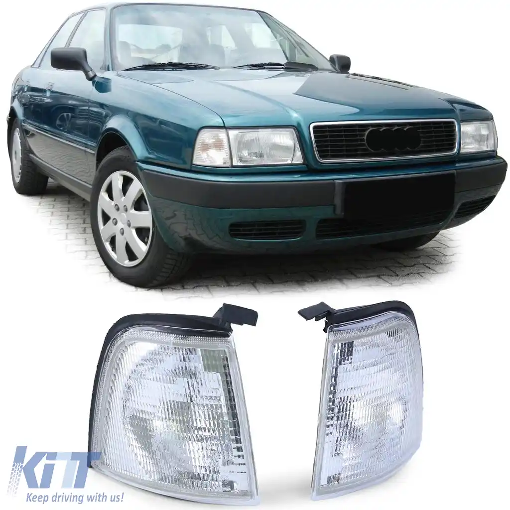 Pereche de semnalizatoare albe stânga dreapta, potrivită pentru Audi 80 B3 + B4 sedan 86-94