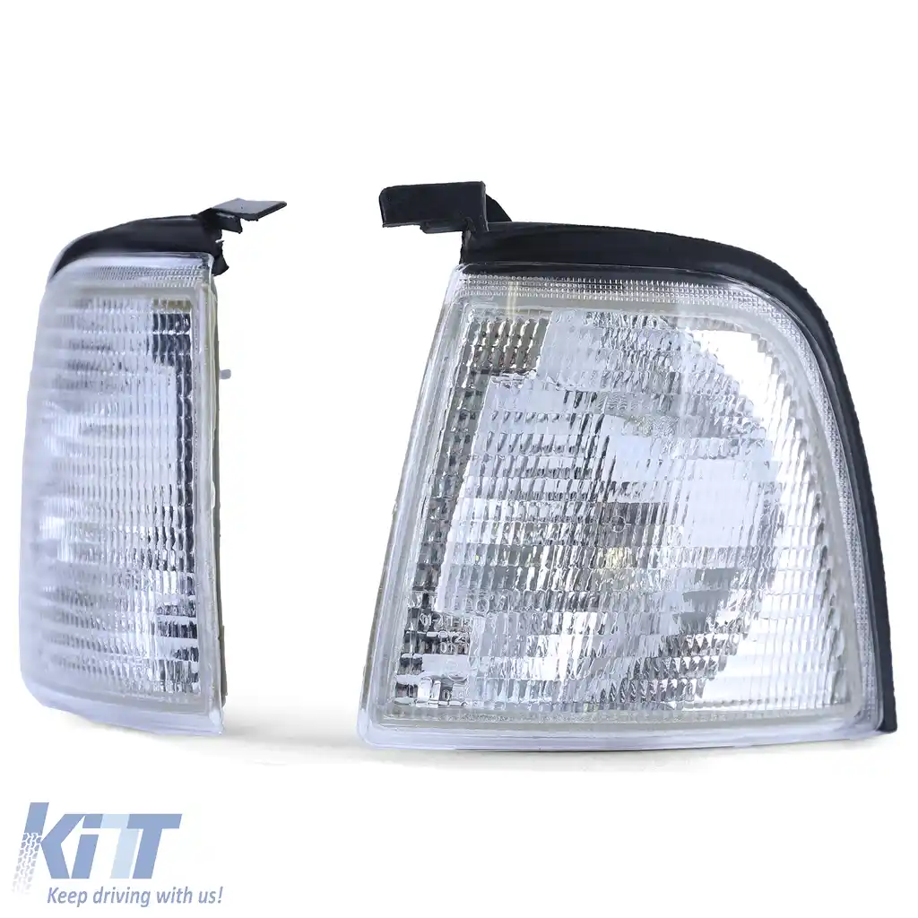 Pereche de semnalizatoare albe stânga dreapta, potrivită pentru Audi 80 B3 + B4 sedan 86-94-image-6190723