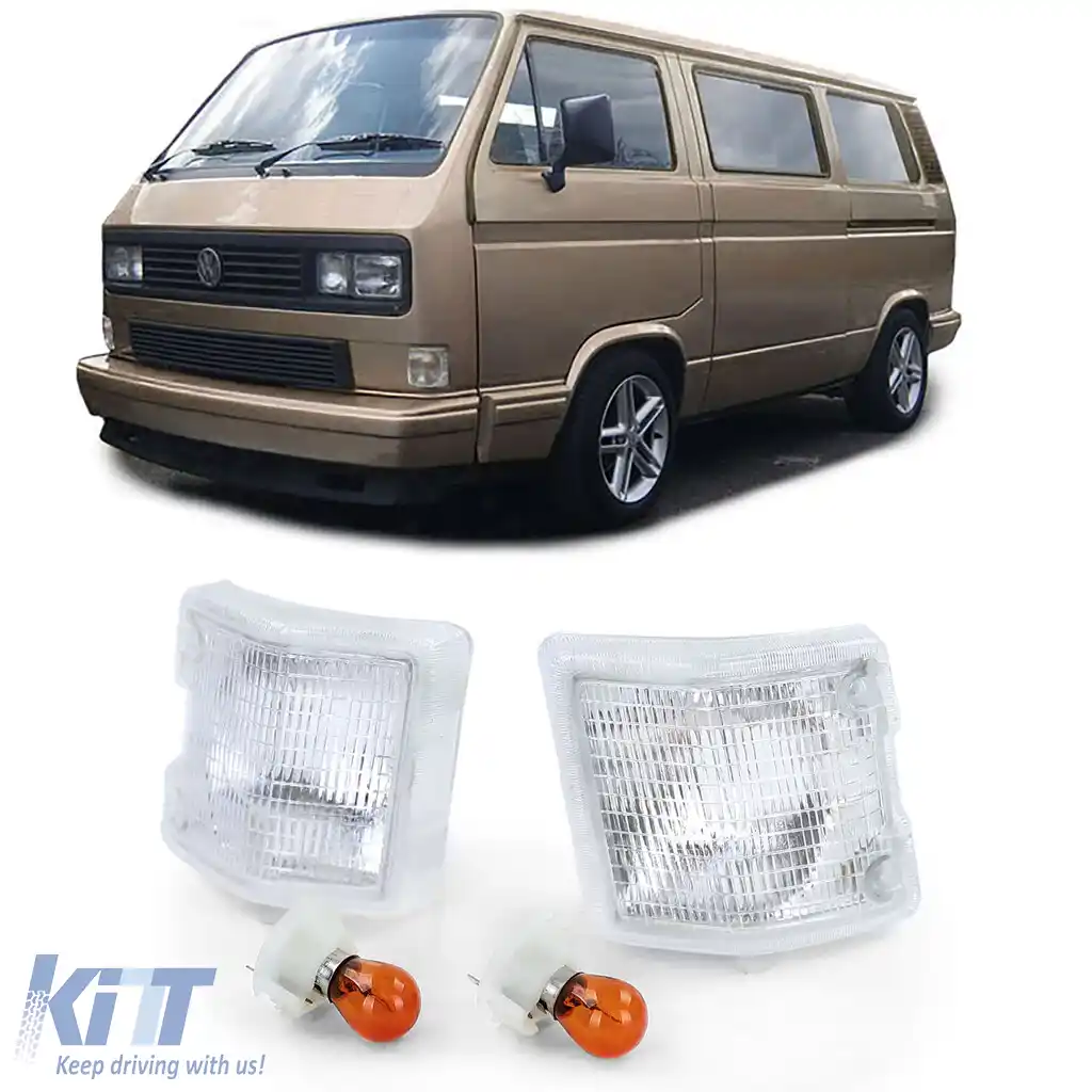 Pereche de semnalizatoare albe stânga dreapta pentru VW T3 Bus Panel Van Transporter Pickup 79-92