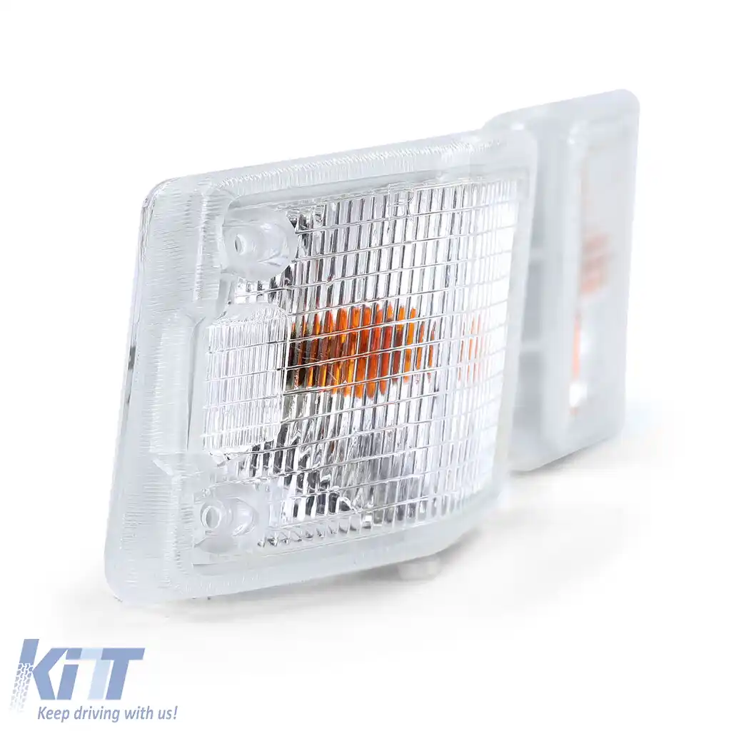 Pereche de semnalizatoare albe stânga dreapta pentru VW T3 Bus Panel Van Transporter Pickup 79-92-image-6194270