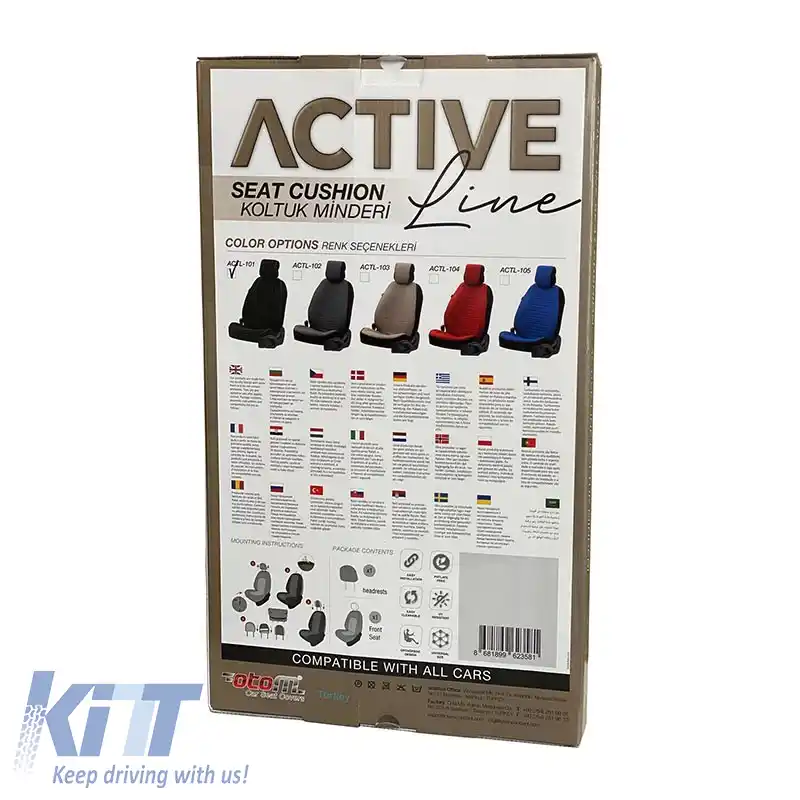 Perna de șezut potrivită pentru Otom Active Line Fabric Lacoste Embossed Blue ACTL-105 1 bucată-image-6305136