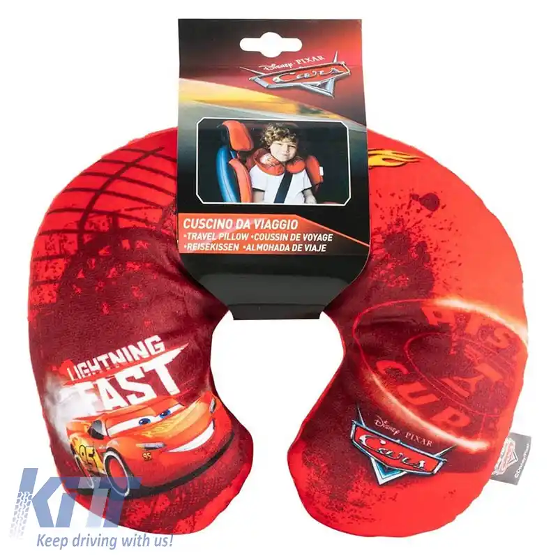 Perna de gât pentru călătorii, potrivită pentru mașinile pentru copii McQueen Lightning Fast 27cm x 23cm Albastru 1 Bucată-image-6328402