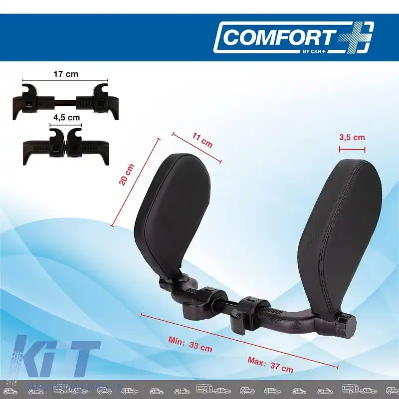 Perna de suport pentru gât HLU1000 din spumă cu memorie 11x20x3.5cm Negru 1 buc-image-6294787